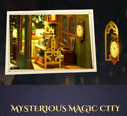 Holo Magic City DIY Wooden Dollhouse – Deluxe Miniature Build Kit