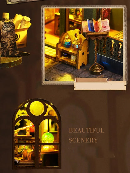 Holo Magic City DIY Wooden Dollhouse – Deluxe Miniature Build Kit