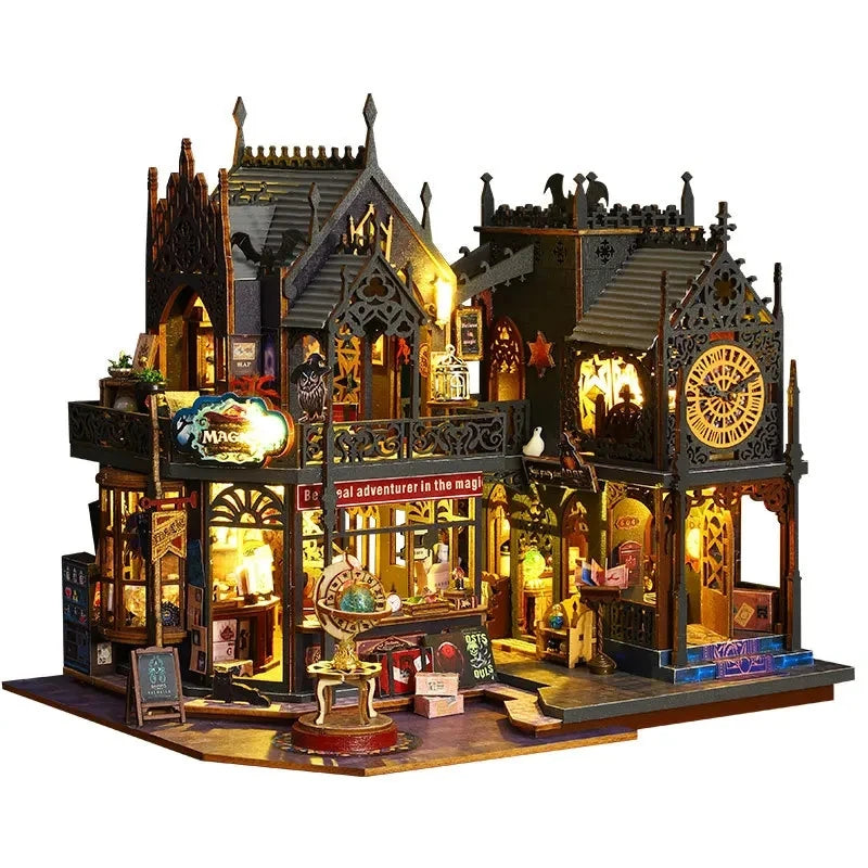 Holo Magic City DIY Wooden Dollhouse – Deluxe Miniature Build Kit