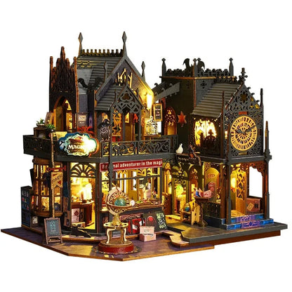 Holo Magic City DIY Wooden Dollhouse – Deluxe Miniature Build Kit