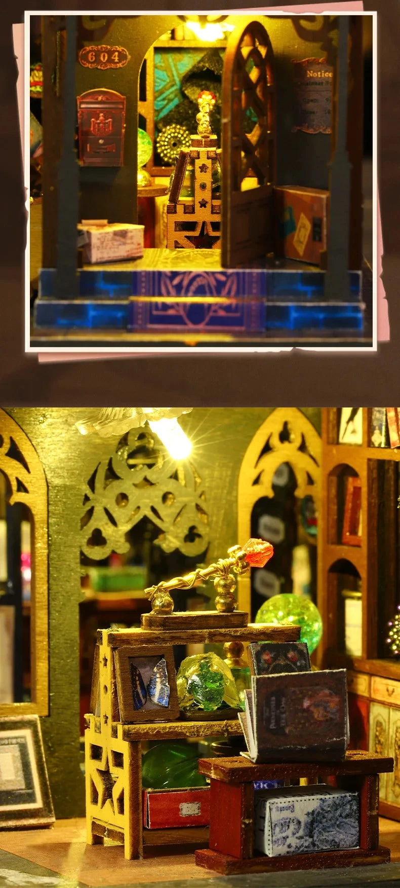 Holo Magic City DIY Wooden Dollhouse – Deluxe Miniature Build Kit