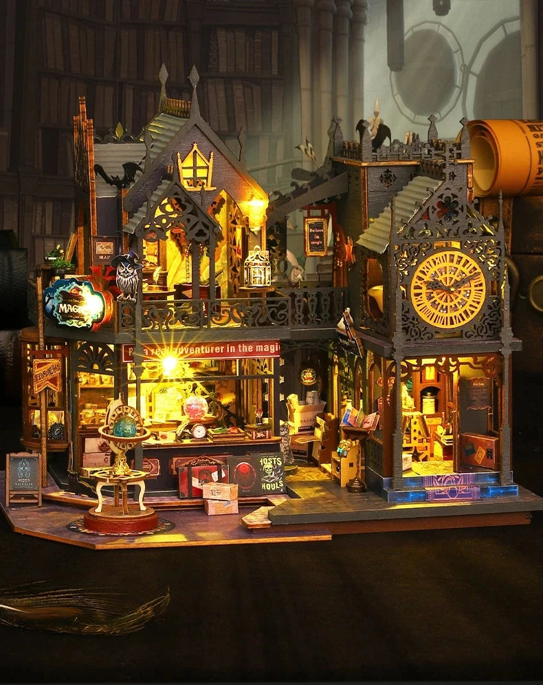 Holo Magic City DIY Wooden Dollhouse – Deluxe Miniature Build Kit